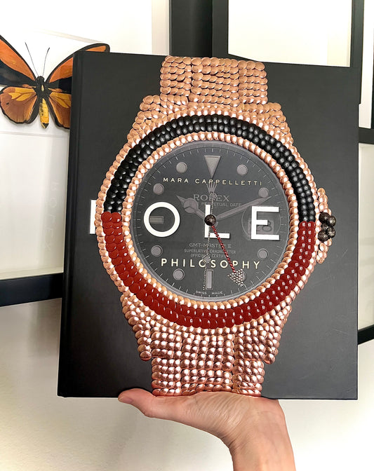 Rose Gold Watch Studded Coffee Table Book