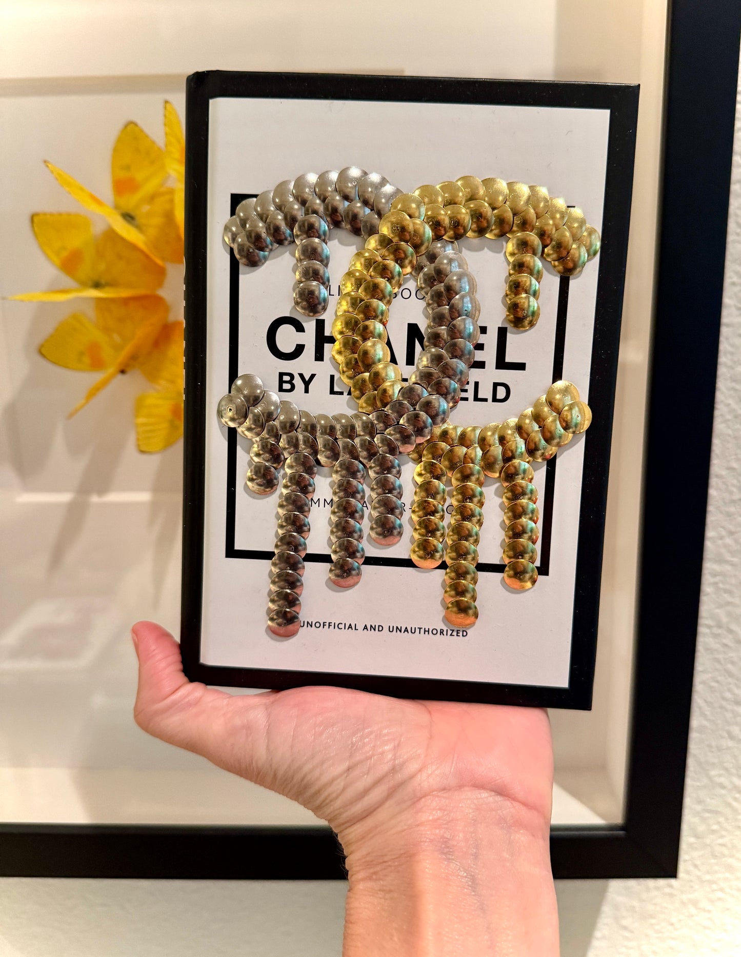 Silver/Gold Drip CHNEL LGRFELD Little Studded Book