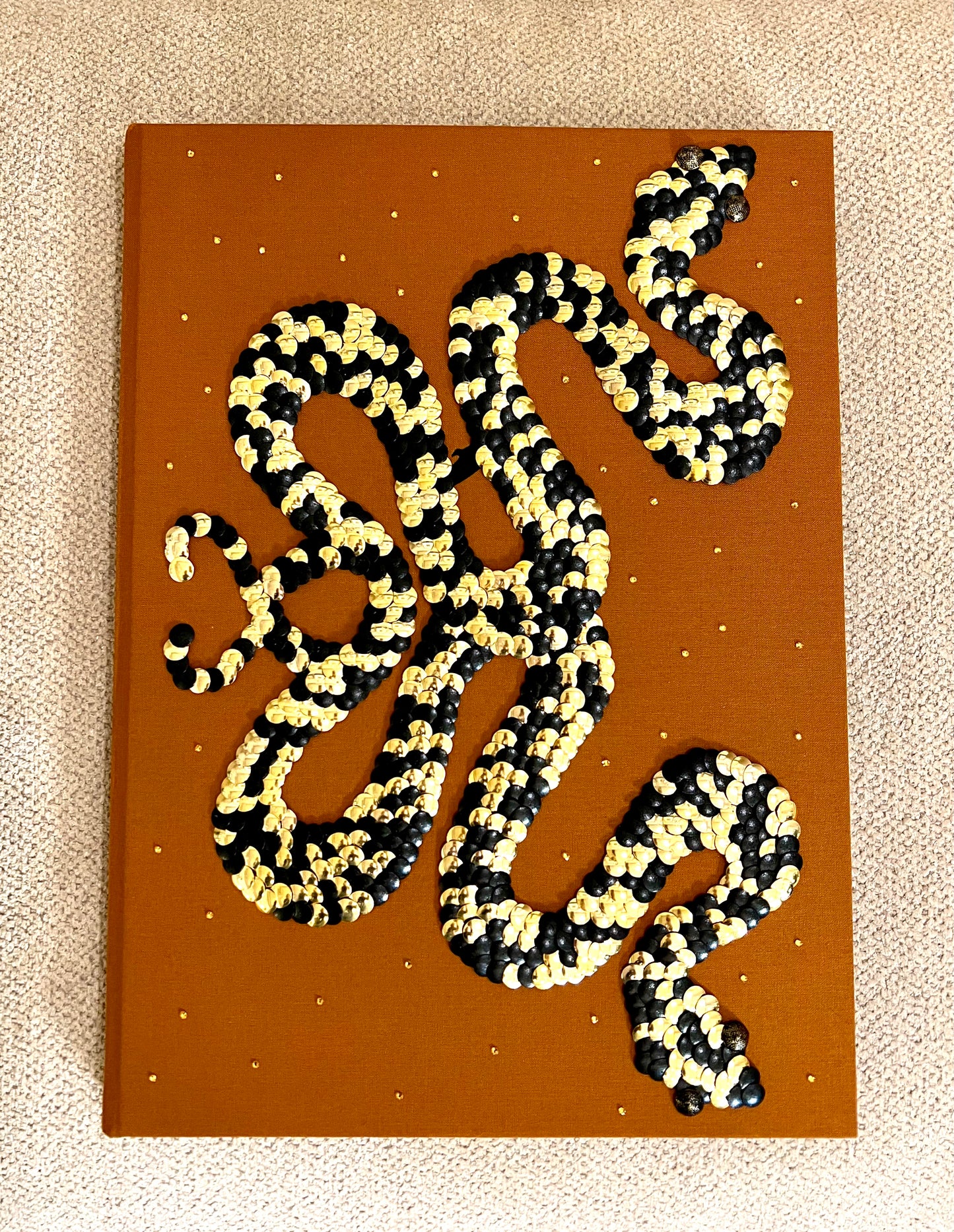 Double Black & Gold Snakes Studded Book