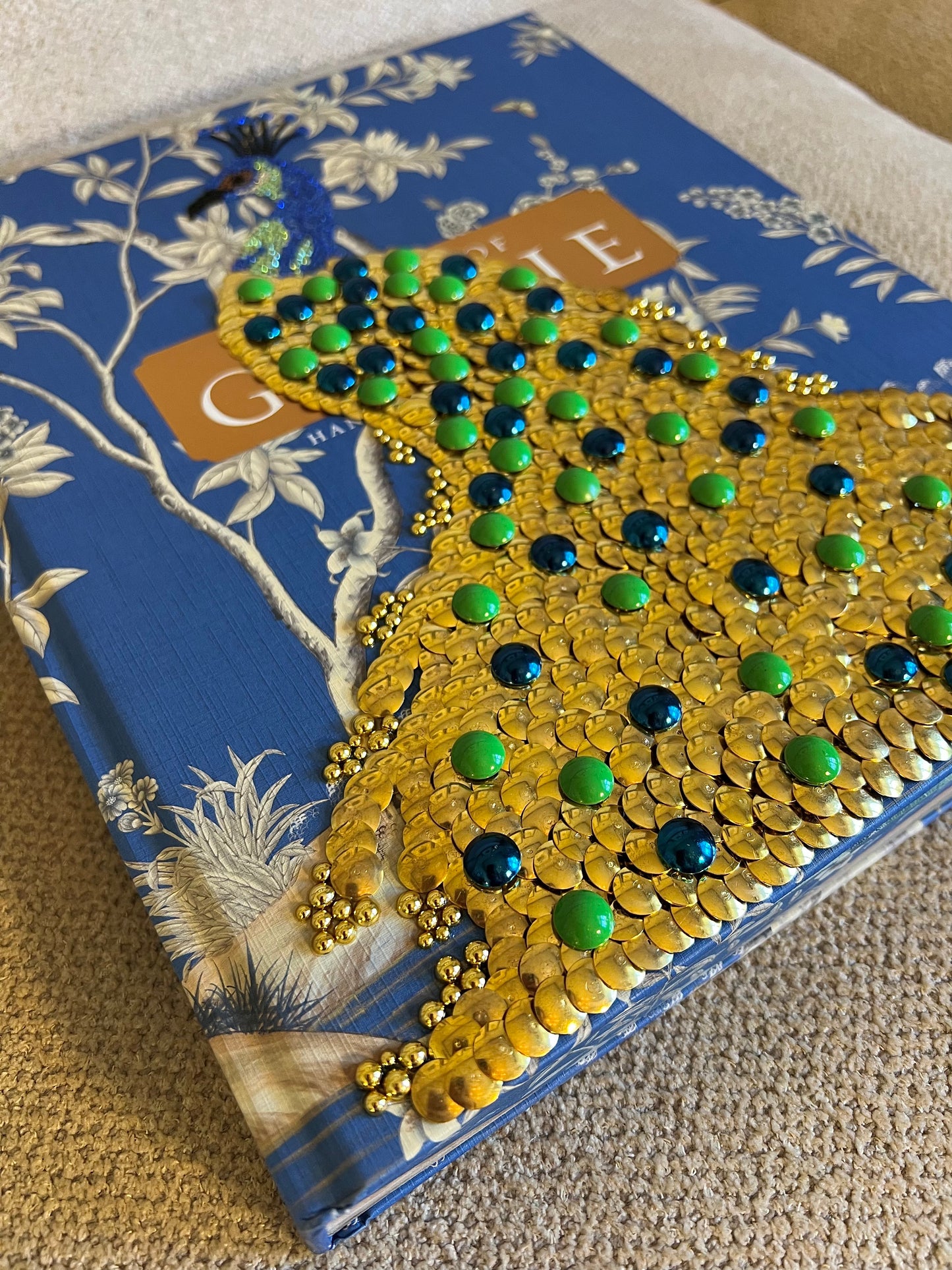 Peacock Studded Coffee Table Book