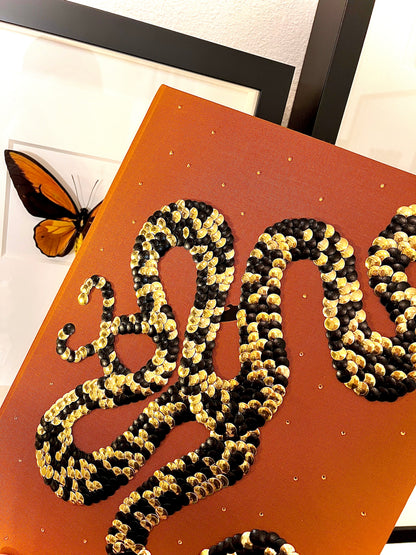 Double Black & Gold Snakes Studded Book