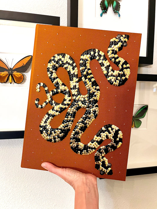 Double Black & Gold Snakes Studded Book