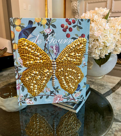 Garden Butterfly Studded Coffee Table Book