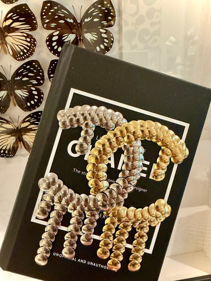 Silver/Gold Drip CHNEL Little Studded Book