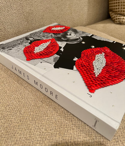 Red Lips with Pearls Studded Coffee Table Book