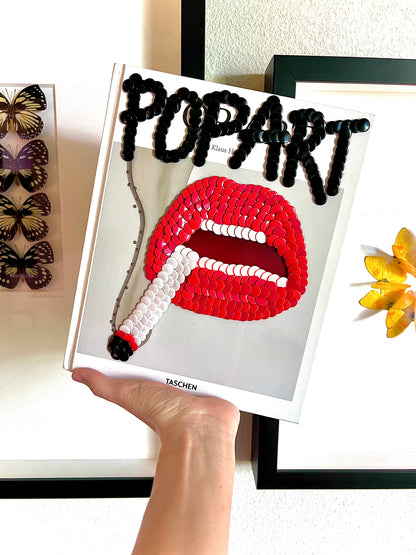 Lips with Cigarette Studded Coffee Table Book