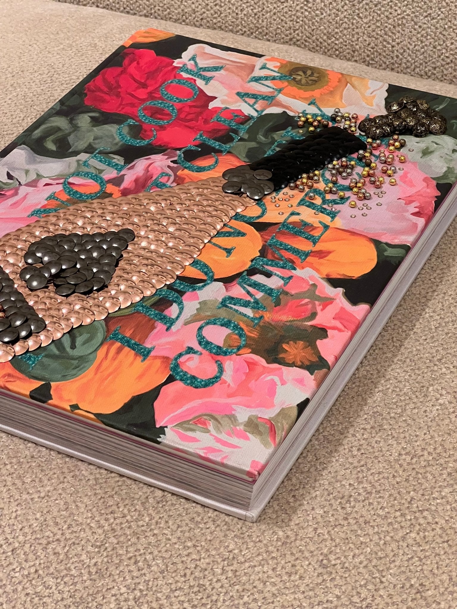 Ace of Spade Rose Champagne Studded Coffee Table Book - Monica Santos Art