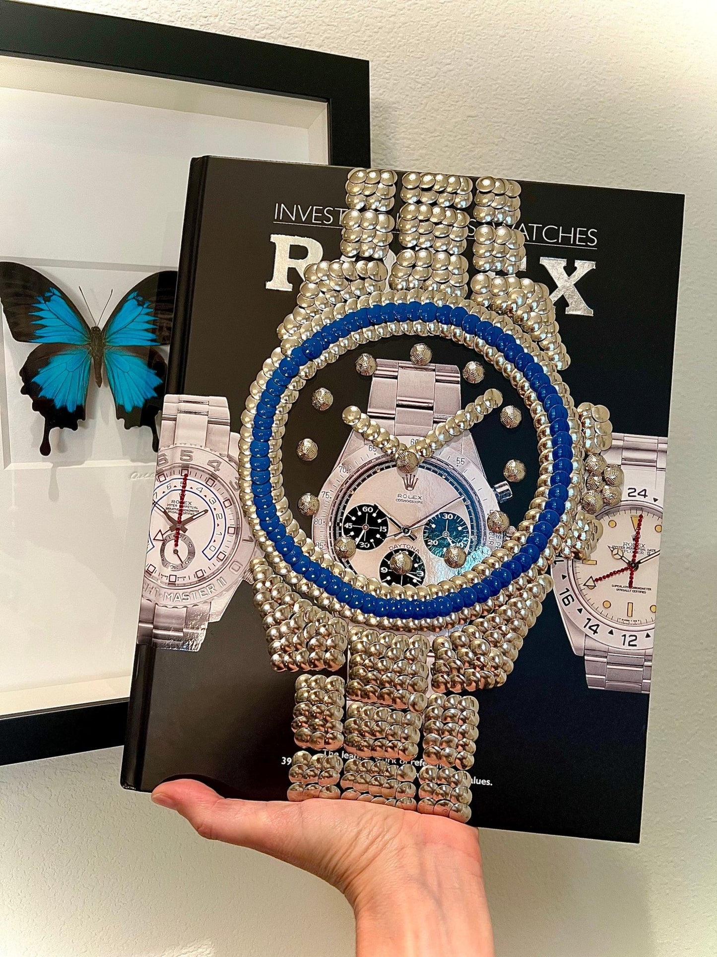 Blue Bezel Watch Studded Coffee Table Book - Monica Santos Art