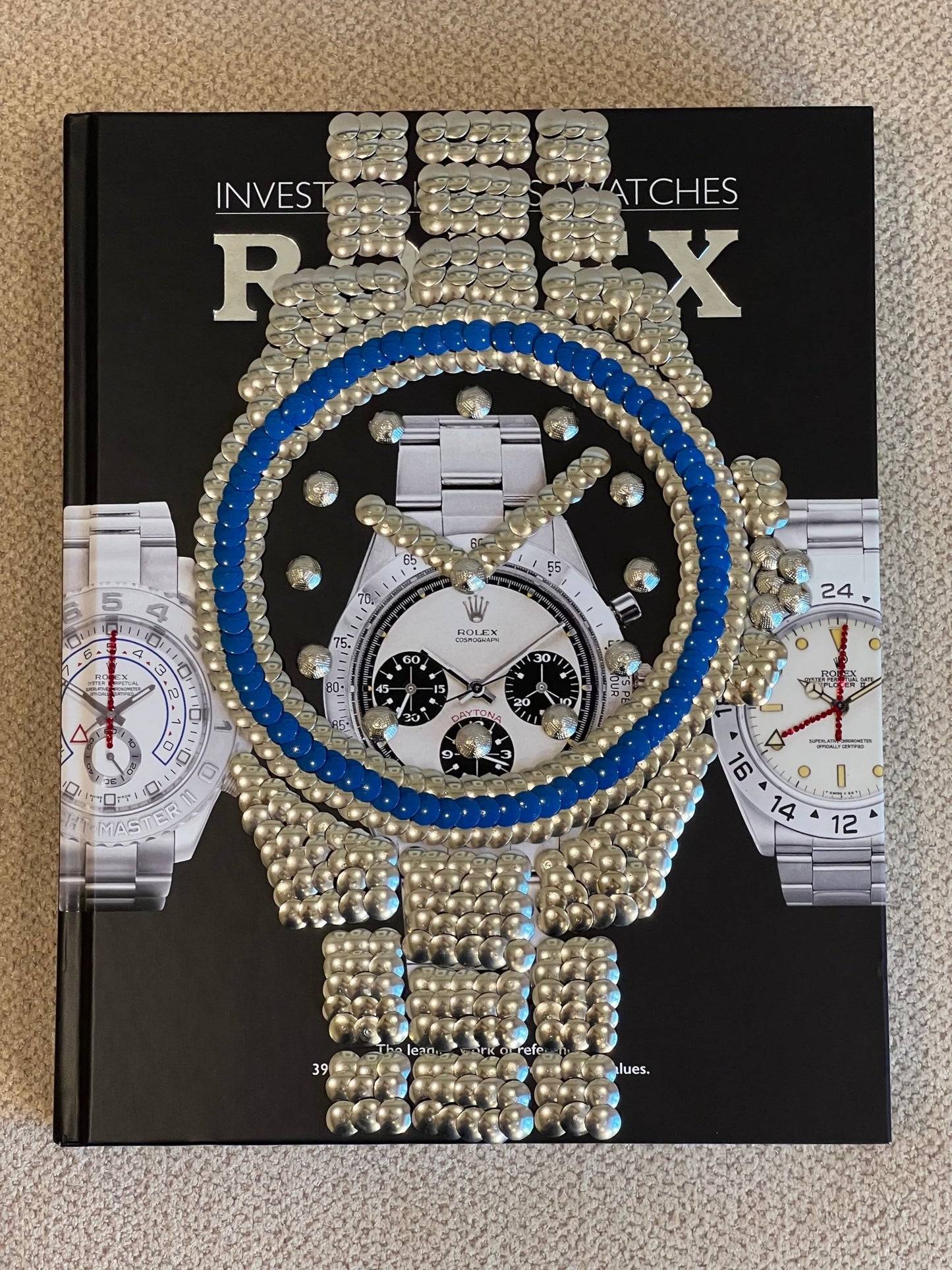 Blue Bezel Watch Studded Coffee Table Book - Monica Santos Art