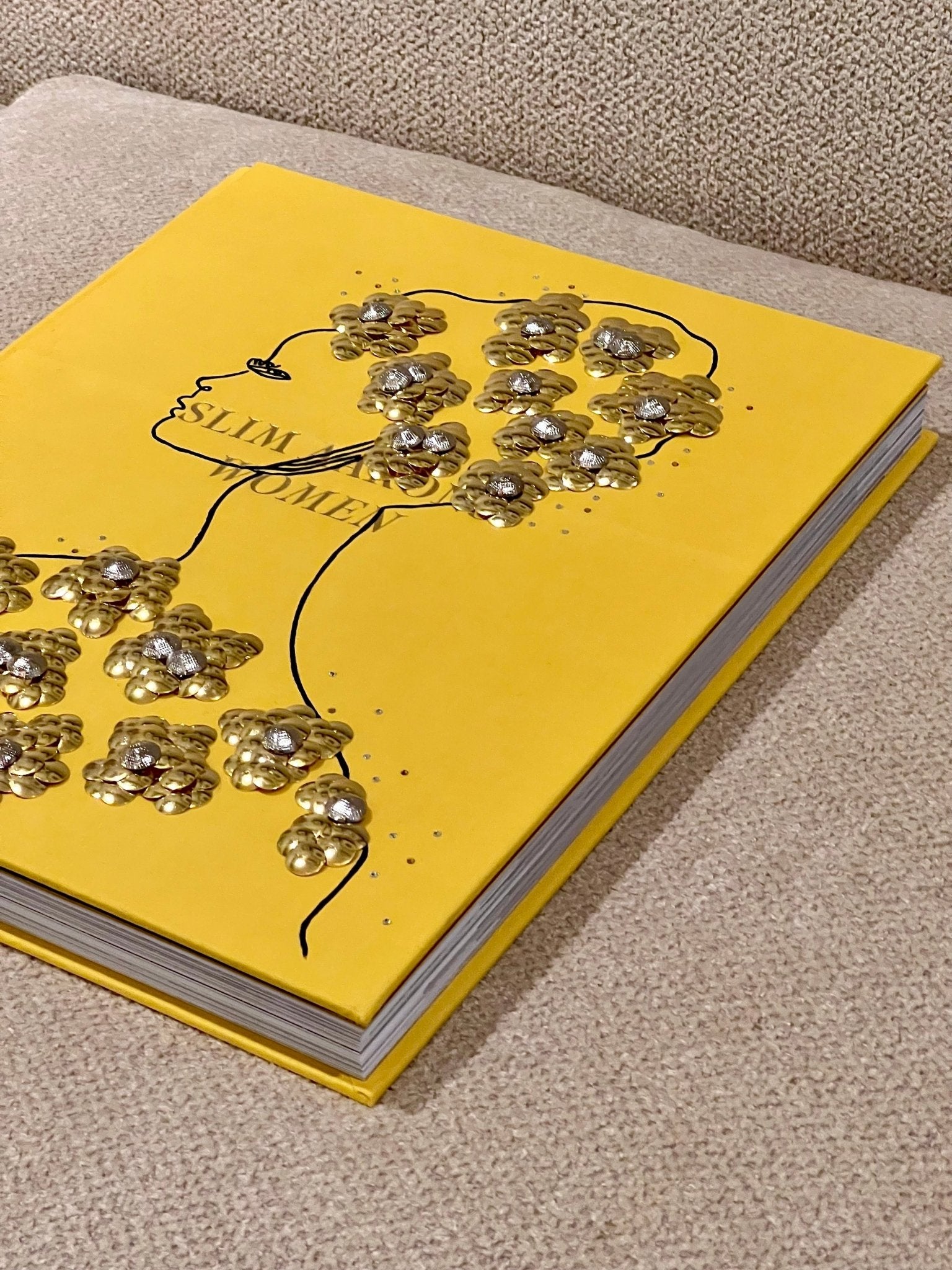 Girl with Gold Flowers Studded Coffee Table Book - Monica Santos Art