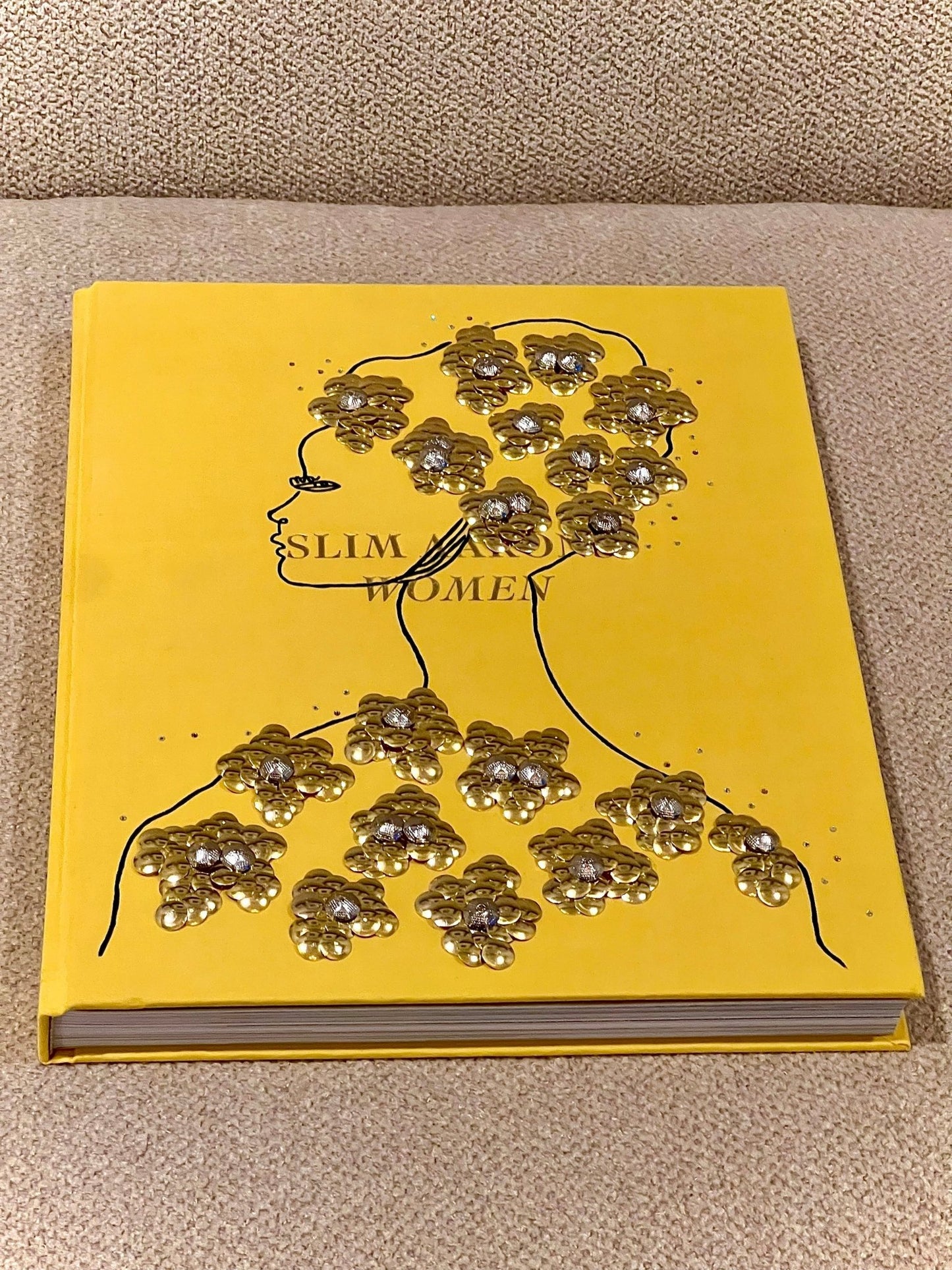 Girl with Gold Flowers Studded Coffee Table Book - Monica Santos Art