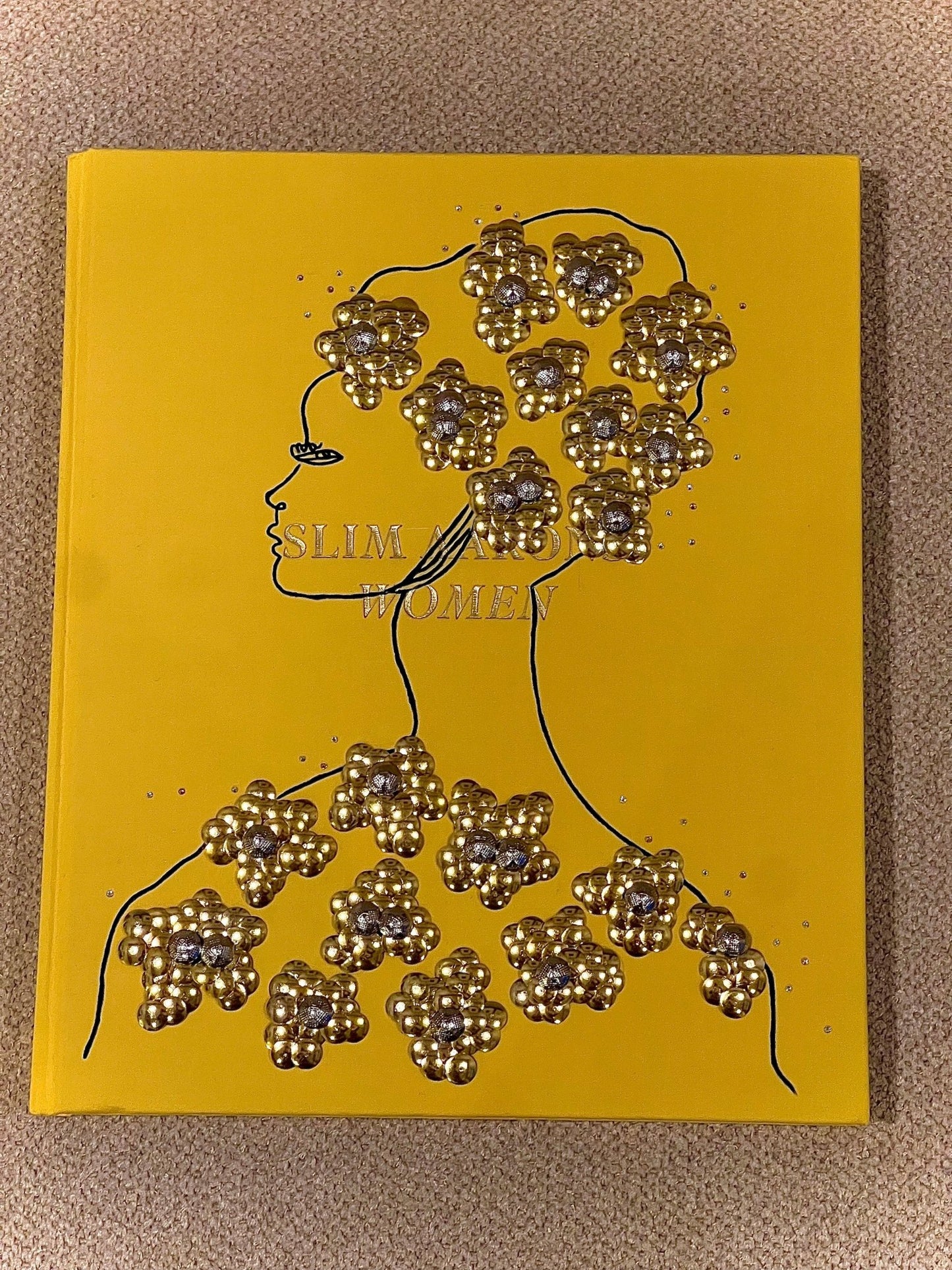 Girl with Gold Flowers Studded Coffee Table Book - Monica Santos Art