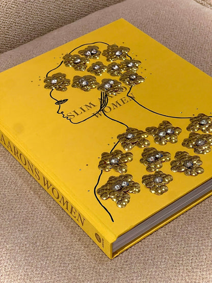 Girl with Gold Flowers Studded Coffee Table Book - Monica Santos Art