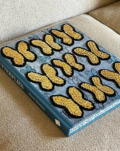 Gold Fluttering Butterflies Studded Coffee Table Book - Monica Santos Art