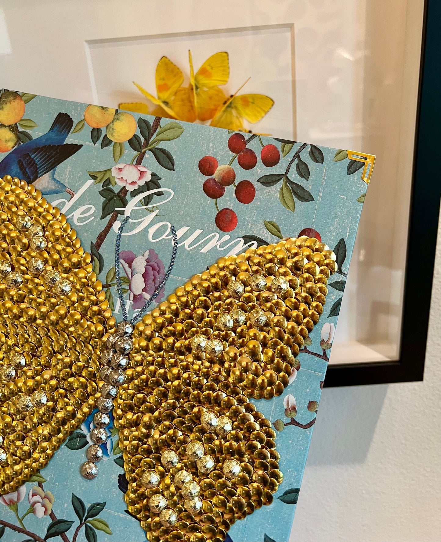 Gold Garden Butterfly Studded Coffee Table Book - Monica Santos Art