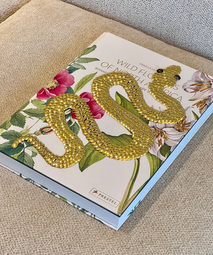 Gold Snake Studded Coffee Table Book - Monica Santos Art