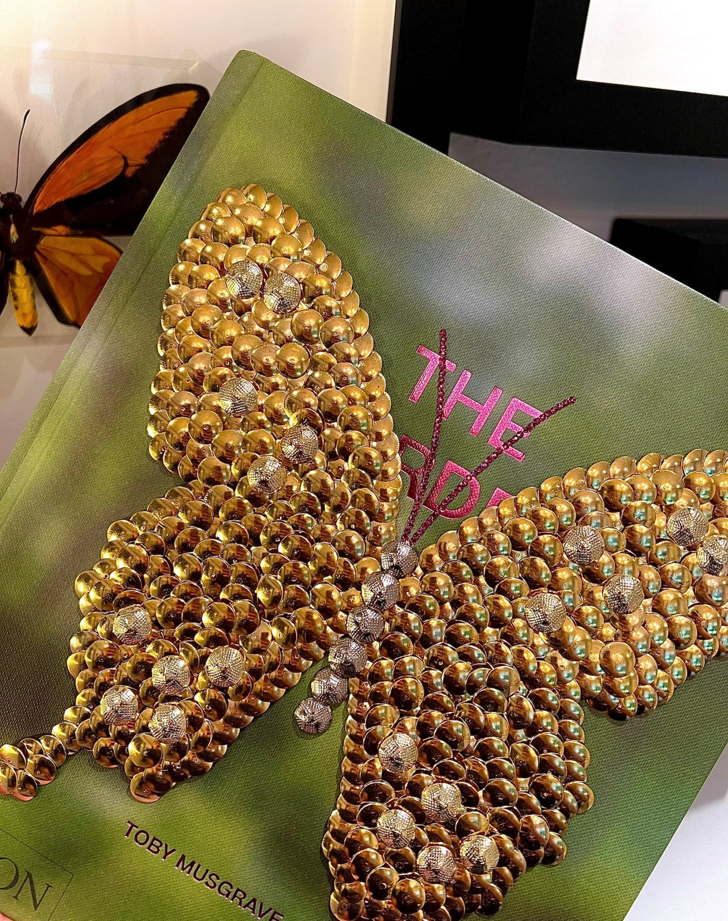 Little Gold Butterfly Studded Coffee Table Book - Monica Santos Art