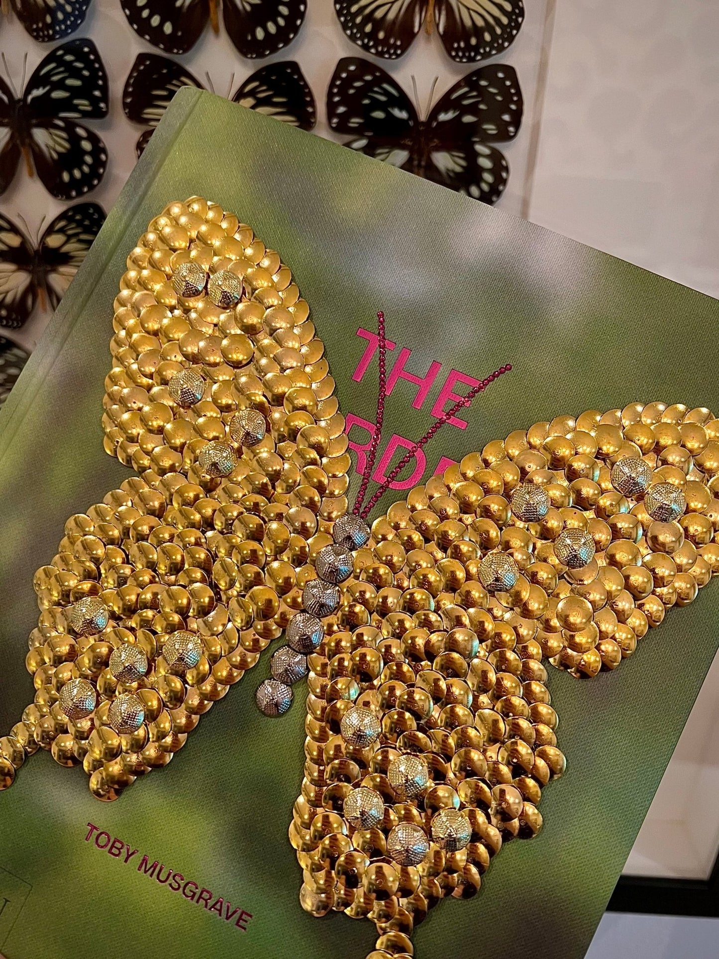 Little Gold Butterfly Studded Coffee Table Book - Monica Santos Art