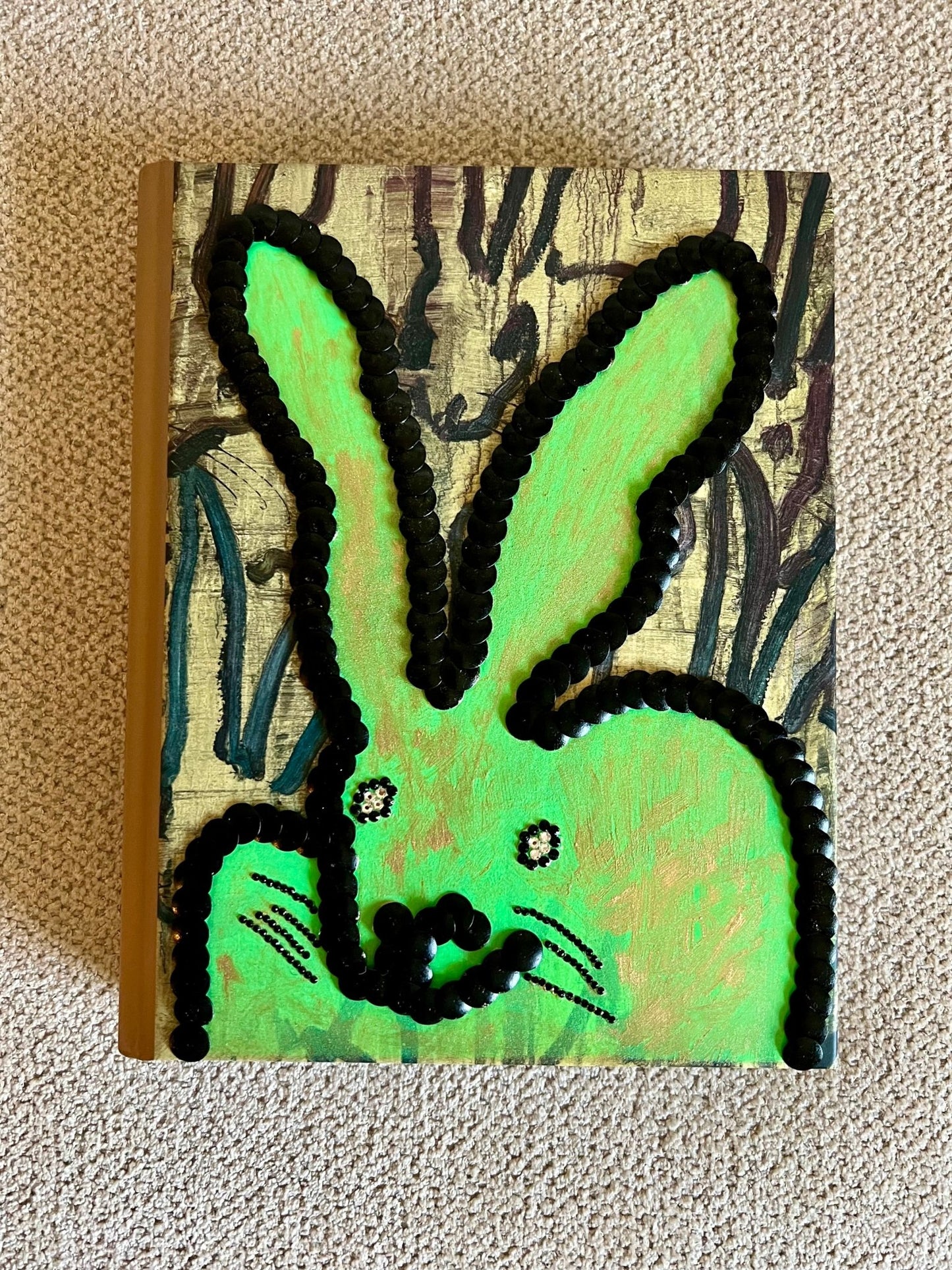 Little Green Bunny Studded Book - Monica Santos Art