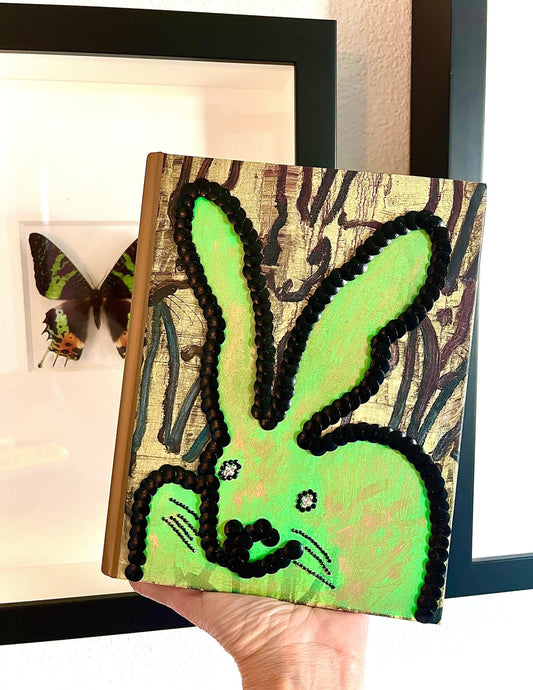 Little Green Bunny Studded Book - Monica Santos Art