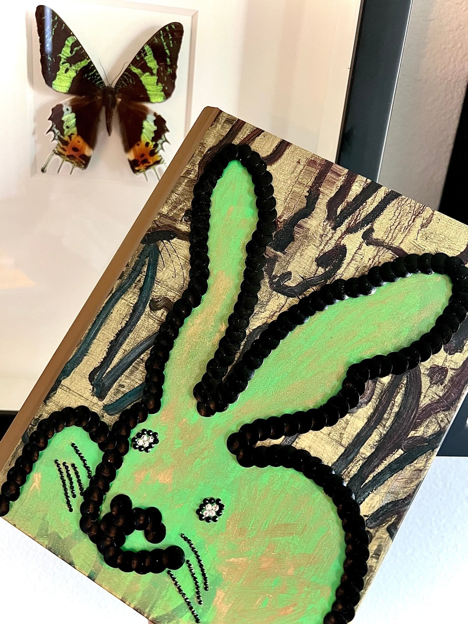 Little Green Bunny Studded Book - Monica Santos Art