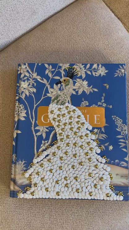 White Peacock Studded Coffee Table Book