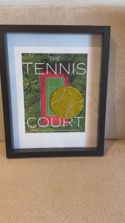 Yellow Tennis Ball | MSH WallArt Luxury Crystal-Embellished Wall Art