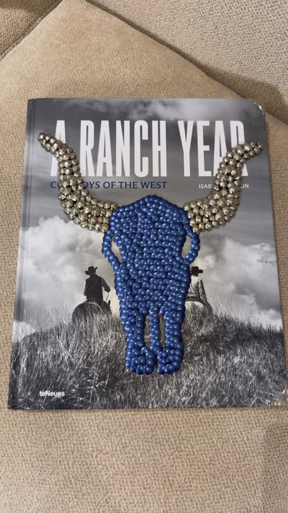 Blue longhorn Studded Coffee Table Book