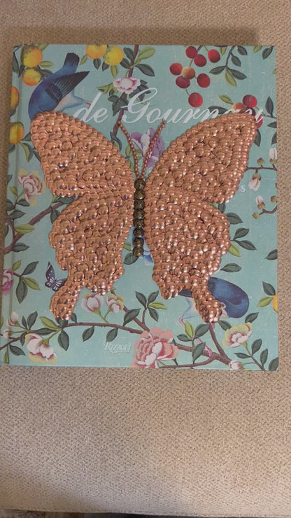 Rose Gold Butterfly Studded Coffee Table Book