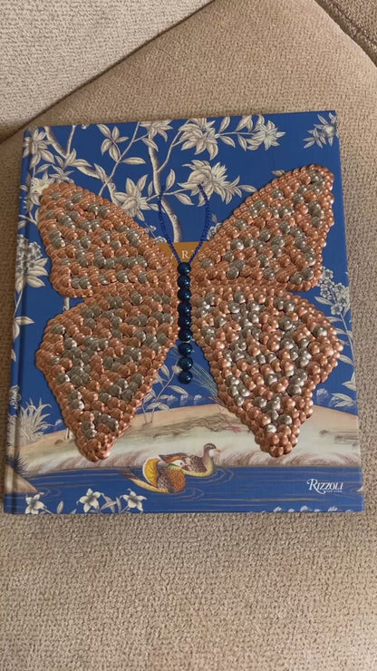 Rose Gold & Silver Butterfly Studded Coffee Table Book