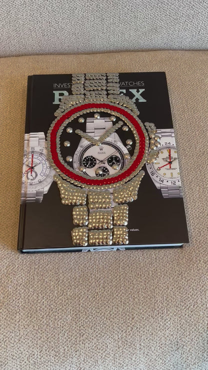 Red Bezel Watch Studded Coffee Table Book