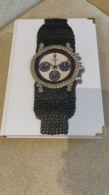 Black Band Strap Watch Studded Coffee Table Book