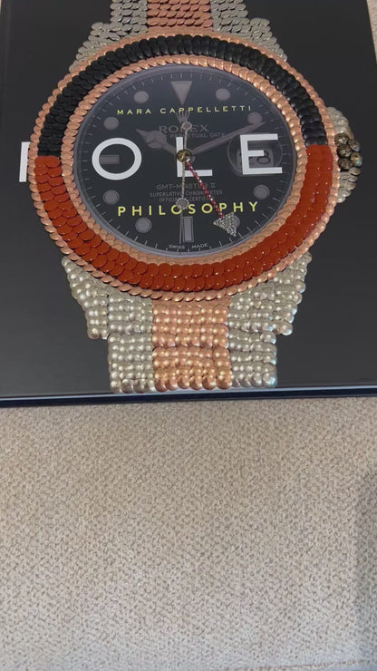 Silver / Rose Gold Watch Studded Coffee Table Book