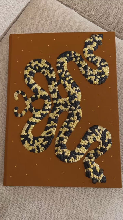 Double Black & Gold Snakes Studded Book