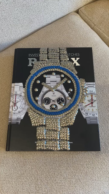 Blue Bezel Watch Studded Coffee Table Book