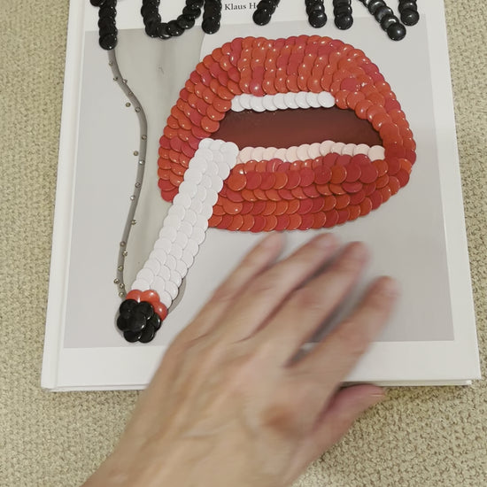 Lips with Cigarette Studded Coffee Table Book