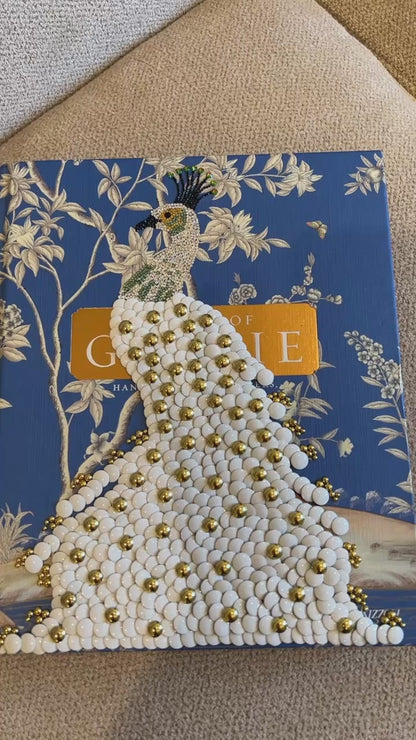 White Peacock Studded Coffee Table Book