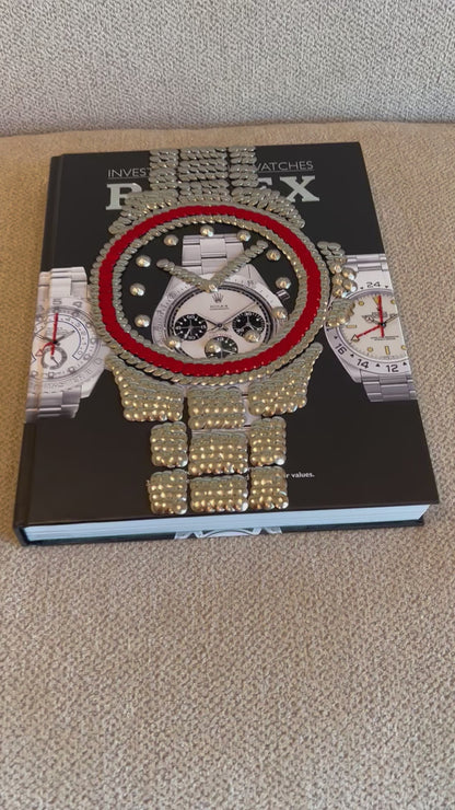 Red Bezel Watch Studded Coffee Table Book