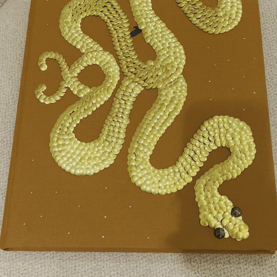 Double Gold Snakes Studded Coffee Table Book