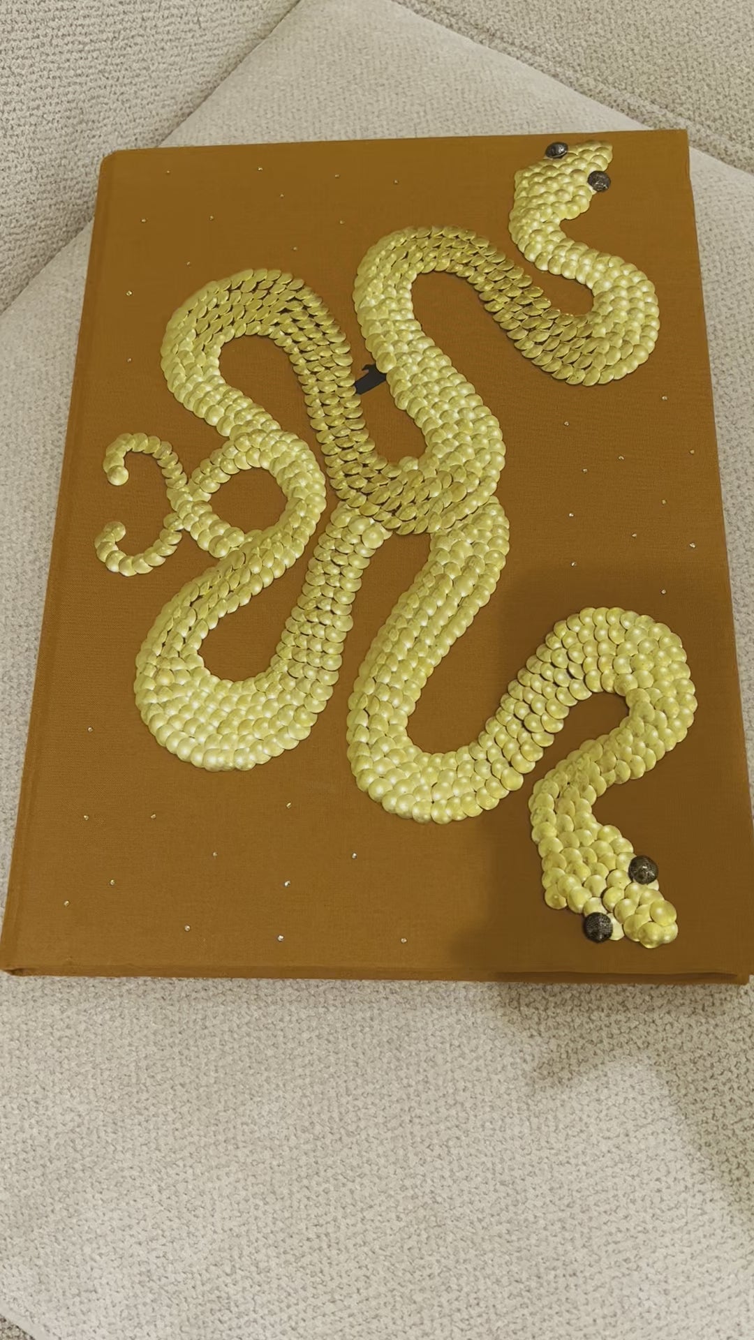 Double Gold Snakes Studded Coffee Table Book