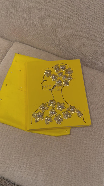 Girl with Gold Flowers Studded Coffee Table Book