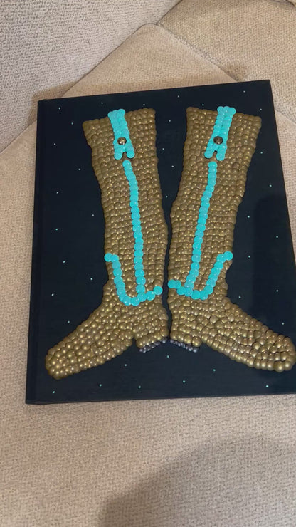 Turquoise Boots Studded Coffee Table Book