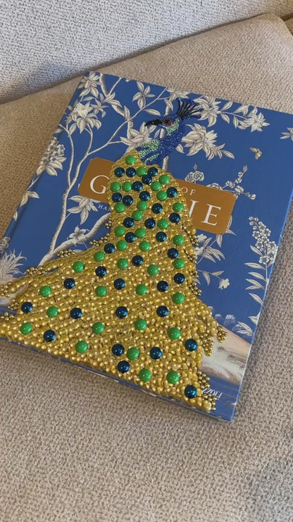 Peacock Studded Coffee Table Book