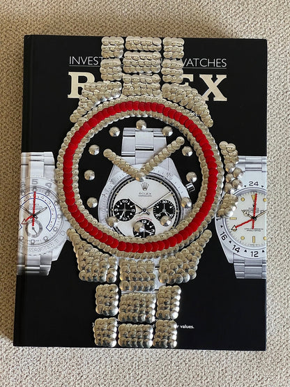 Red Bezel Watch Studded Coffee Table Book - Monica Santos Art