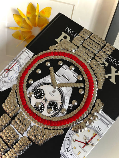 Red Bezel Watch Studded Coffee Table Book - Monica Santos Art