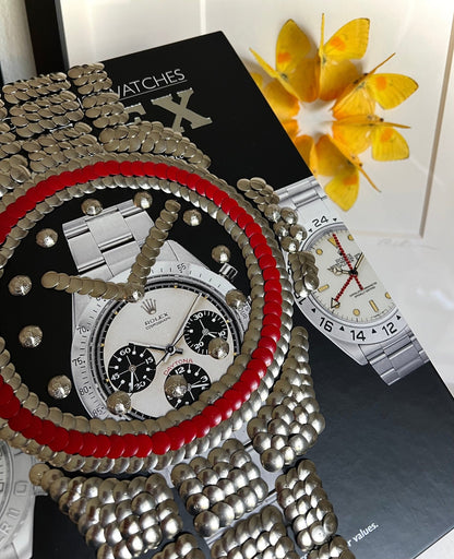 Red Bezel Watch Studded Coffee Table Book - Monica Santos Art