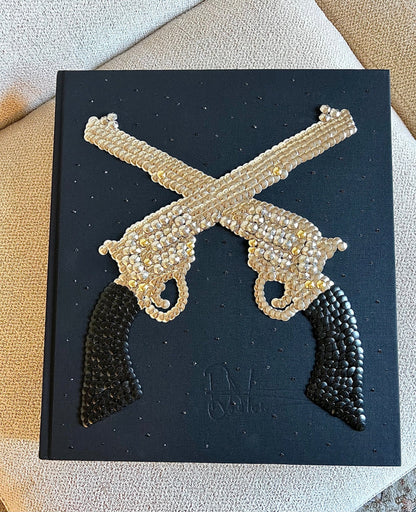 Crossed Revolvers Studded Coffee Table Book - Monica Santos Art