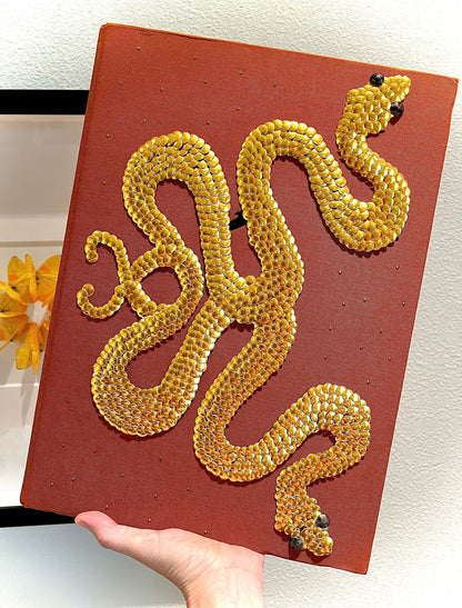 Double Gold Snakes Studded Coffee Table Book