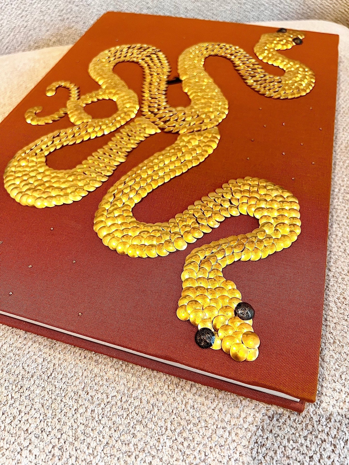 Double Gold Snakes Studded Coffee Table Book