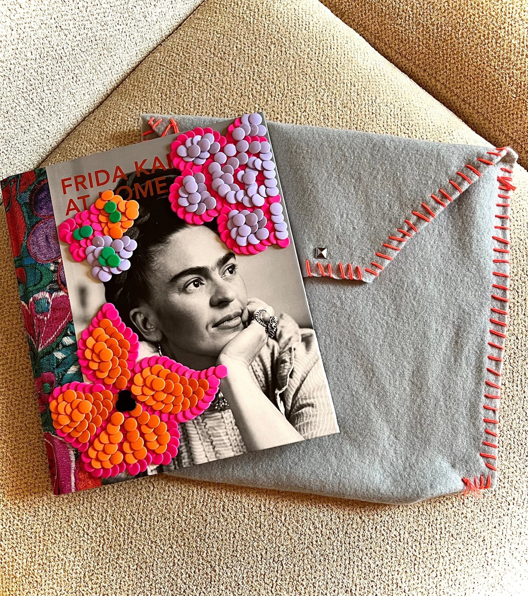 Frida Kahlo Flowers Studded Coffee Table Book - Monica Santos Art